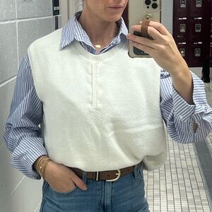 Cream Sleeveless Knit Top